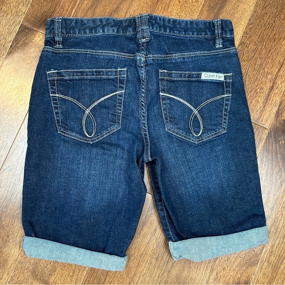 Calvin Klein Dark Wash Boyfriend Shorts - Picture 3 of 3